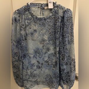 LOFT Blue Floral Women's Blouse